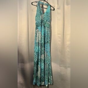 Cristinalove Teal Paisley Maxi Dress